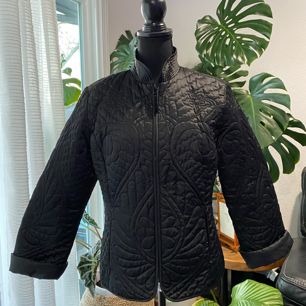 Nine West Quilted Black Jacket Sz M
